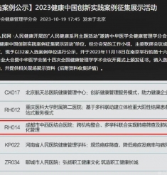 四川省仅一家！成都市中西医结合医院入选“2023年健康中国创新实践案例征集展示活动”单位！